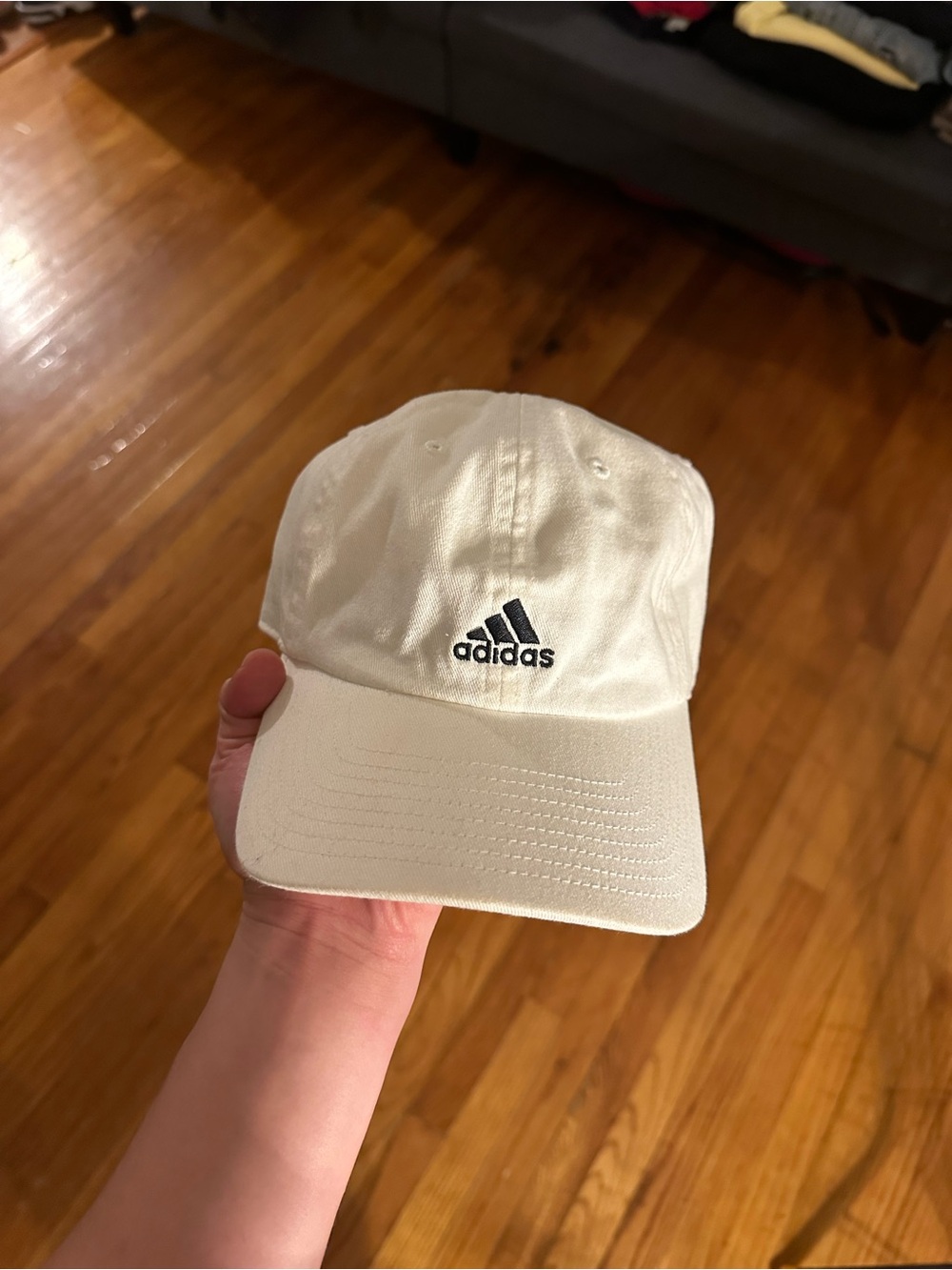 Adidas Cream Baseball Cap with Black Logo